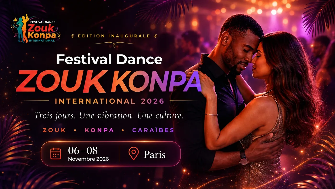 Affiche du Festival Dance Zouk Konpa International, 6 au 8 novembre 2026 à Paris